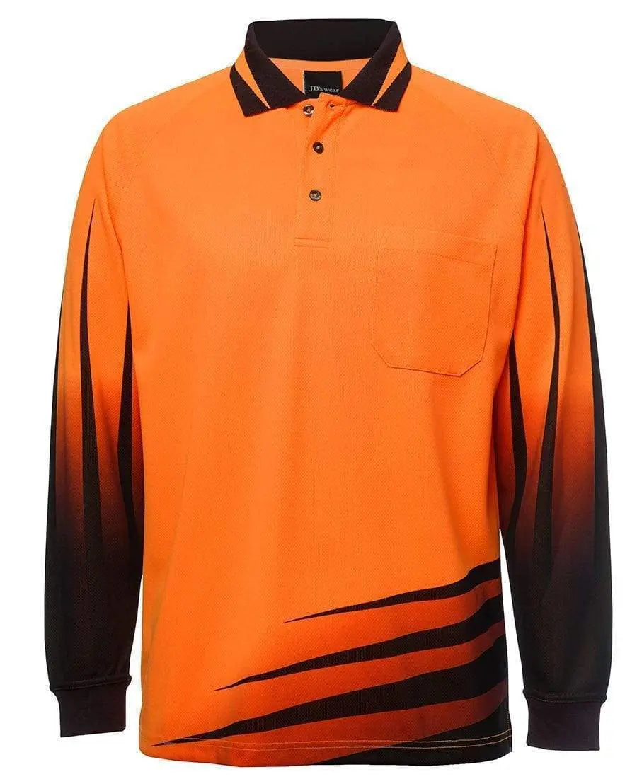 JB'S Hi-Vis Long Sleeve Rippa Sub Polo 6HVRL Metro Workwear.
